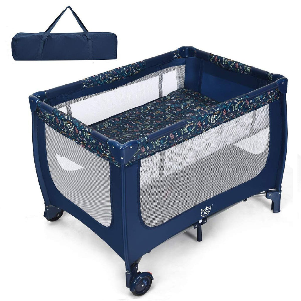 Gray Foldable Baby Playard with Carry Bag H661