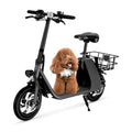 Electric Scooter with Seat & Carry Basket, 672W PWR, 288Wh, 20MPH, 20 Miles, 12.5" Tires N179