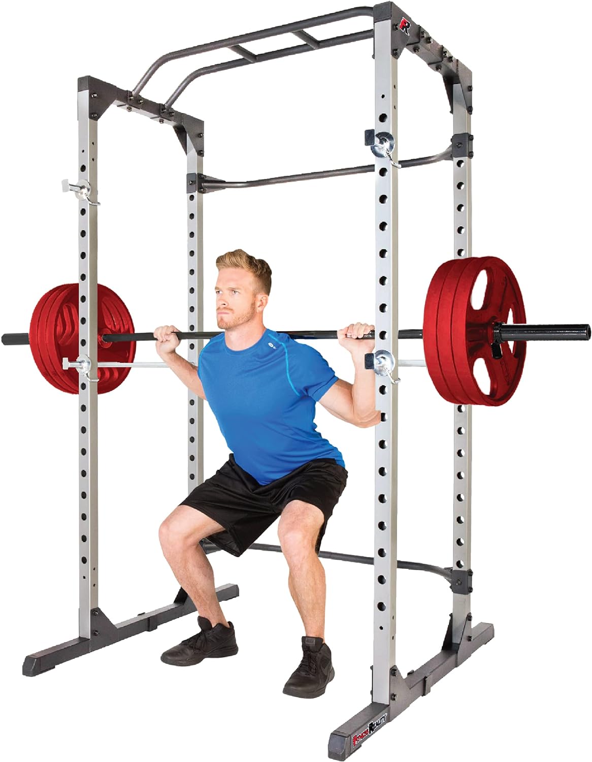 Squat Rack Power Cage with Lat Pulldown and Leg Holdown Attachment O2346