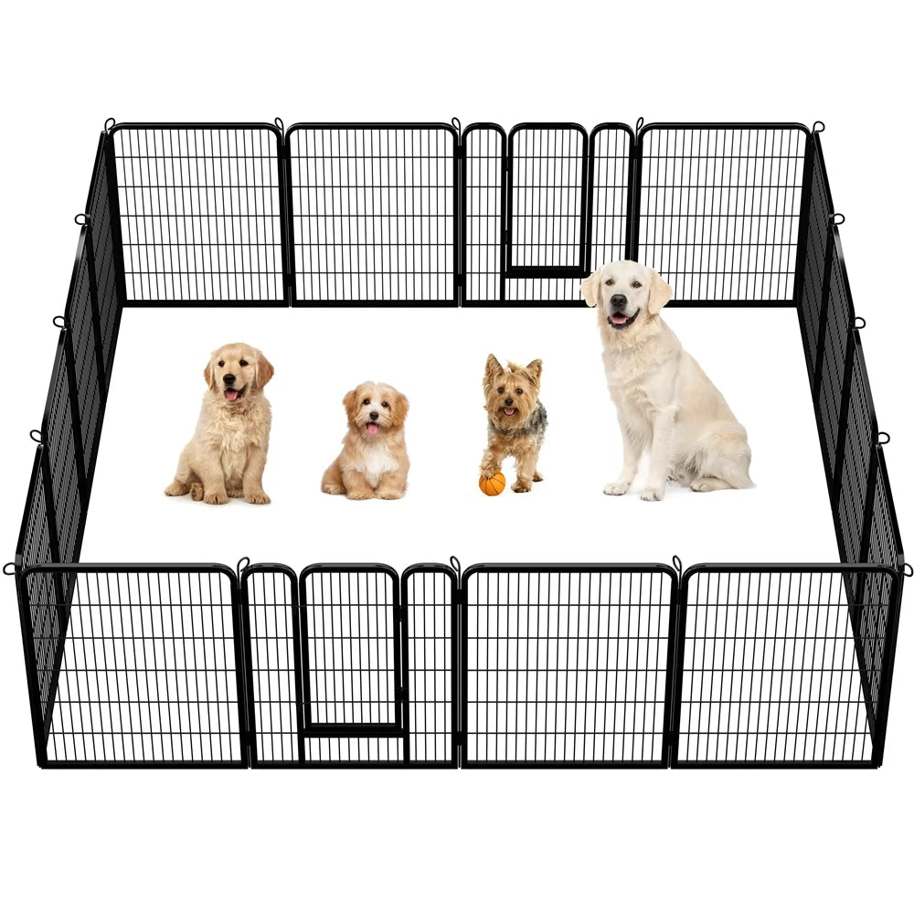 16 Panels 40" H Black Dog Playpen Z913