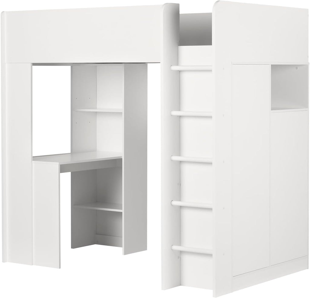Pure White Twin Size Wood Murphy Bed J574213
