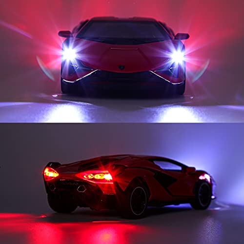 Blue Metal Model Car with Light and Sound Pull Back Toy Car T141682