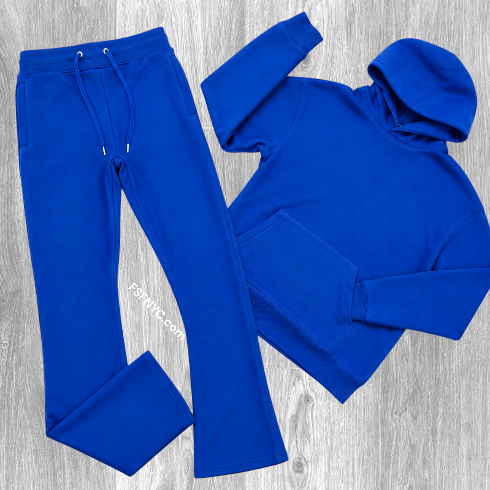 Narr - Stacked Flare Sweat Suit - Royal - 1081